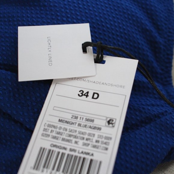 Shade & Shore Target Bikini Swim Top - Deep Blue - Size 34D - Picture 3 of 7